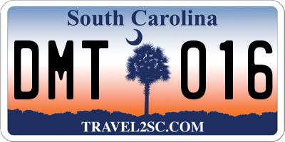 SC license plate DMT016