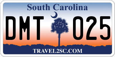 SC license plate DMT025