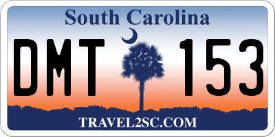 SC license plate DMT153