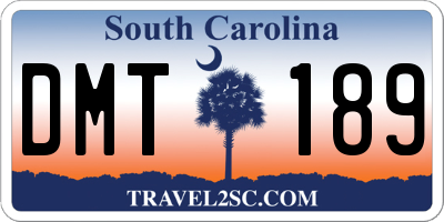 SC license plate DMT189