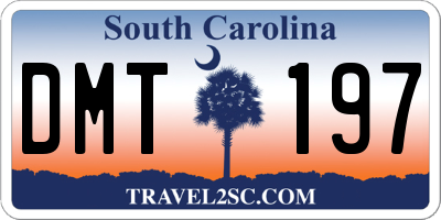 SC license plate DMT197