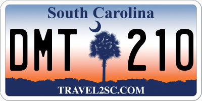 SC license plate DMT210