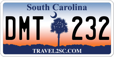 SC license plate DMT232