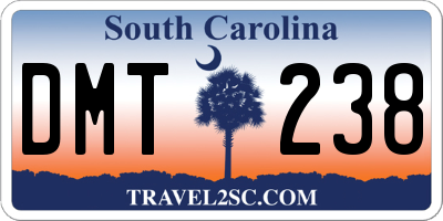 SC license plate DMT238