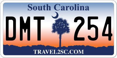 SC license plate DMT254