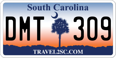 SC license plate DMT309