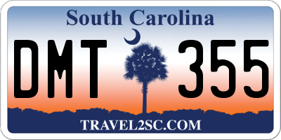 SC license plate DMT355