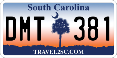SC license plate DMT381