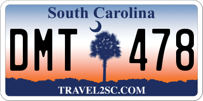 SC license plate DMT478
