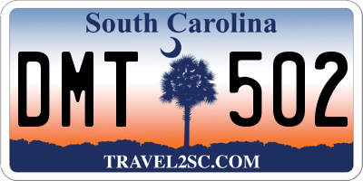 SC license plate DMT502