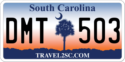 SC license plate DMT503