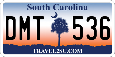 SC license plate DMT536