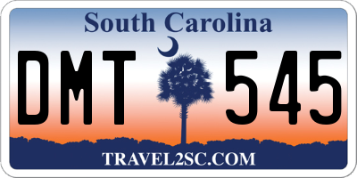 SC license plate DMT545