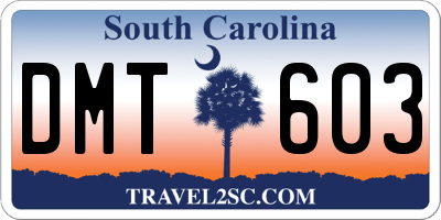 SC license plate DMT603