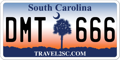 SC license plate DMT666