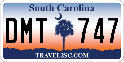 SC license plate DMT747