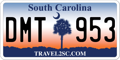 SC license plate DMT953