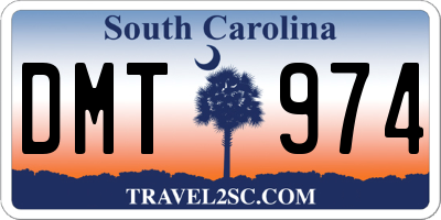 SC license plate DMT974
