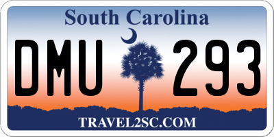 SC license plate DMU293
