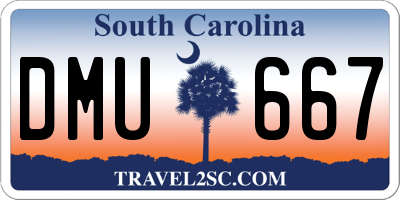 SC license plate DMU667