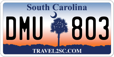 SC license plate DMU803