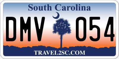 SC license plate DMV054