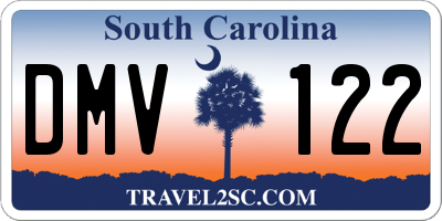 SC license plate DMV122