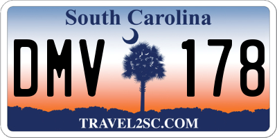 SC license plate DMV178