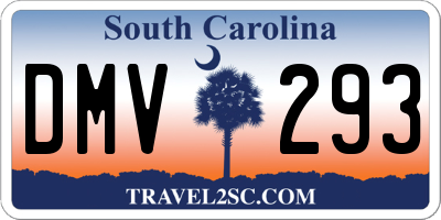 SC license plate DMV293