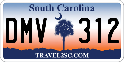 SC license plate DMV312