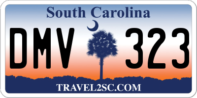 SC license plate DMV323