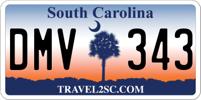SC license plate DMV343