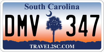 SC license plate DMV347