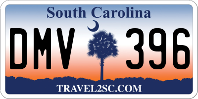 SC license plate DMV396