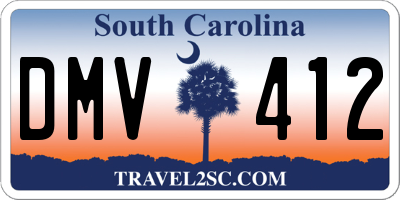 SC license plate DMV412