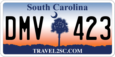 SC license plate DMV423