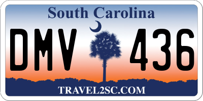 SC license plate DMV436