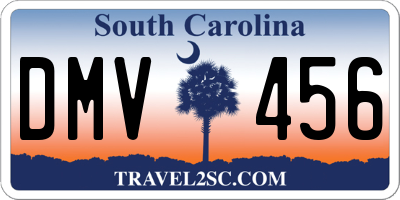 SC license plate DMV456