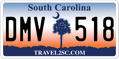 SC license plate DMV518