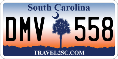 SC license plate DMV558