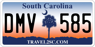 SC license plate DMV585