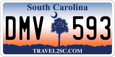 SC license plate DMV593