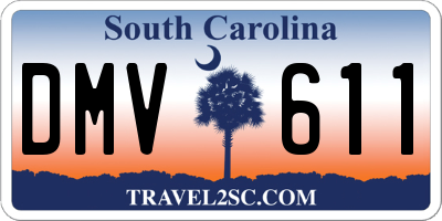 SC license plate DMV611