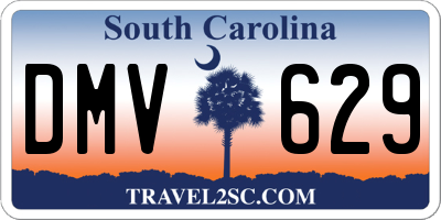 SC license plate DMV629