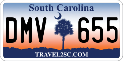 SC license plate DMV655