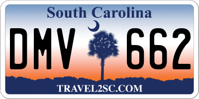 SC license plate DMV662