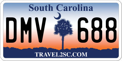 SC license plate DMV688
