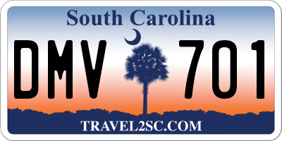 SC license plate DMV701