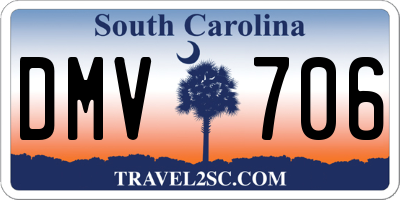SC license plate DMV706