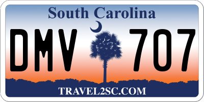 SC license plate DMV707
